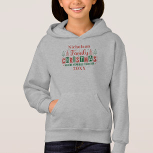 Personalizado Nombre familia Navidades rojos verde