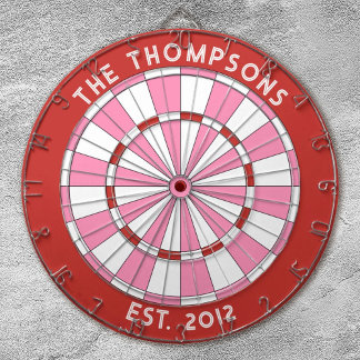 Personalizado Nombre Familia Rojo Tablero Rosa