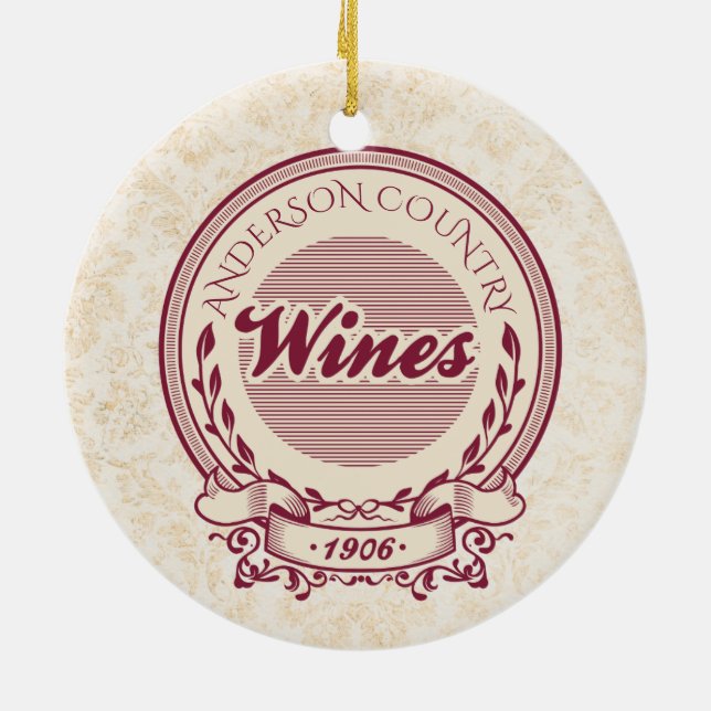 Personalizado nombre vino ornamento de Navidad (Atrás)
