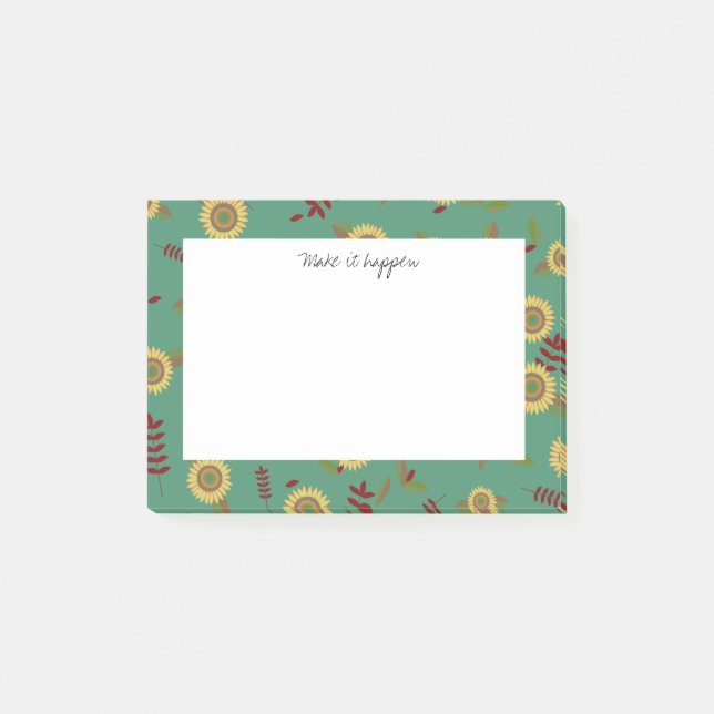 Personalizado Nota post-it Girasol, hazlo realidad (Anverso)