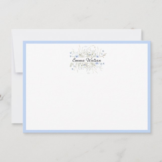 Personalizado Nota Tarjeta-Comprimido Floral (Anverso)