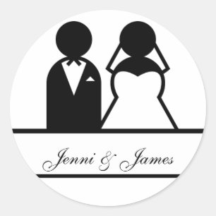 Personalizado Novia Groom nombra a Pegatinas favor