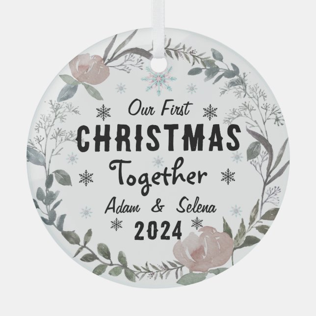 Personalizado Nuestro primer ornamento de Navidad (Anverso)