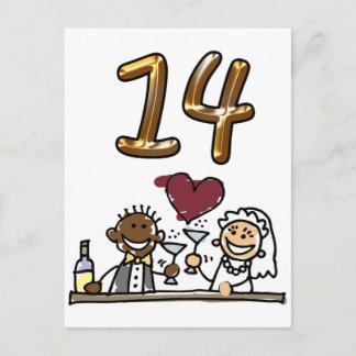 Personalizado Número de tabla 14 postales