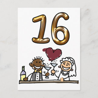 Personalizado Número de tabla 16 postales