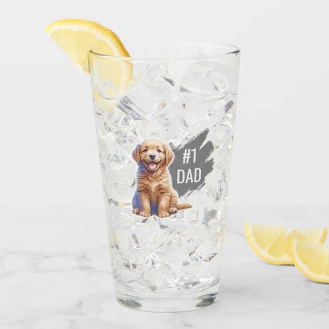 Personalizado número uno papá beber vidrio (Anverso (hielo))