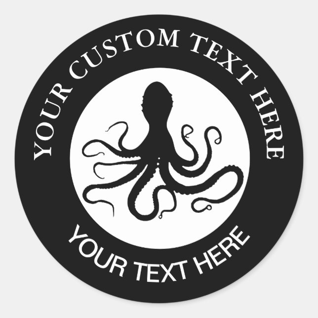 Personalizado Octopus Logotipo 1 Pegatina redondo  (Anverso)
