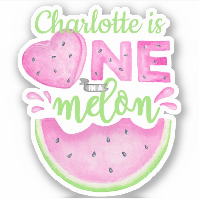 Personalizado "One in a Melon" sandía Pegatina (Anverso)