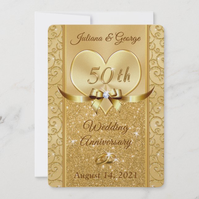 PERSONALIZADO Orden 50 años Invitaciones Juliana (Anverso)