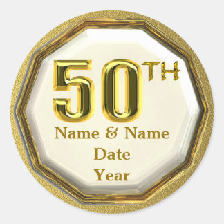 Personalizado Oro 50 años o Pegatinas de cumpleaño
