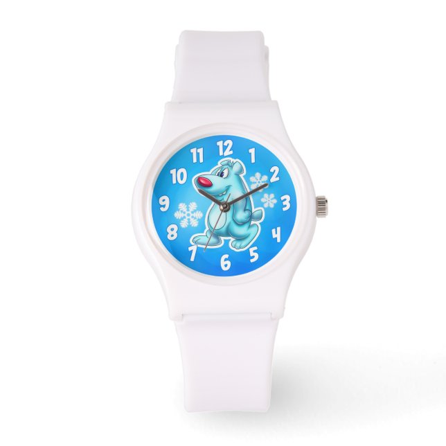 Personalizado oso polar lindo reloj (Anverso)