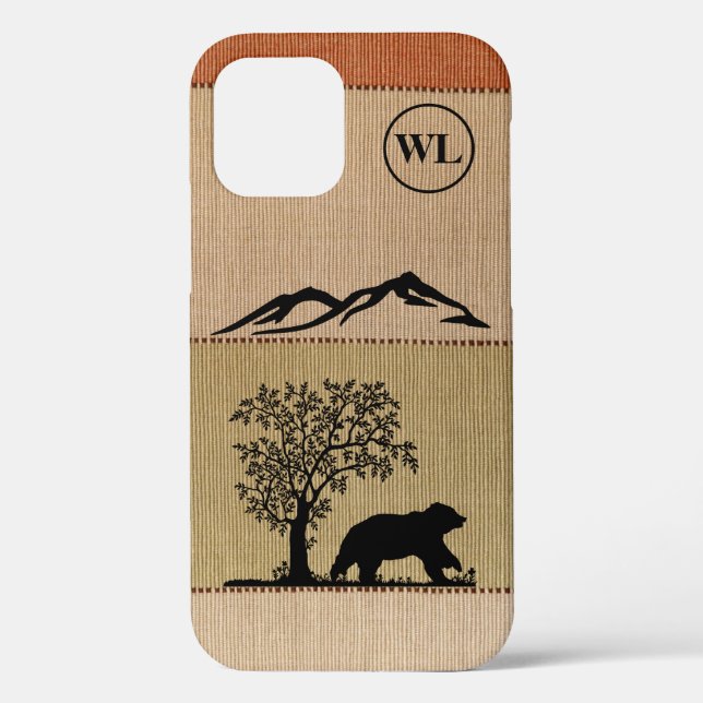 Personalizado Oso Silhouette Apple iPhone 12 Funda (Reverso )