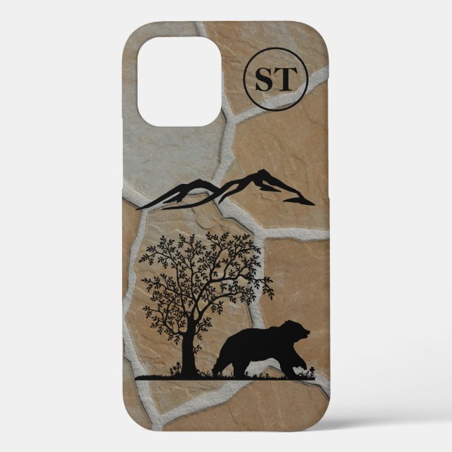 Personalizado Oso Silhouette Apple iPhone 12 Funda (Reverso )