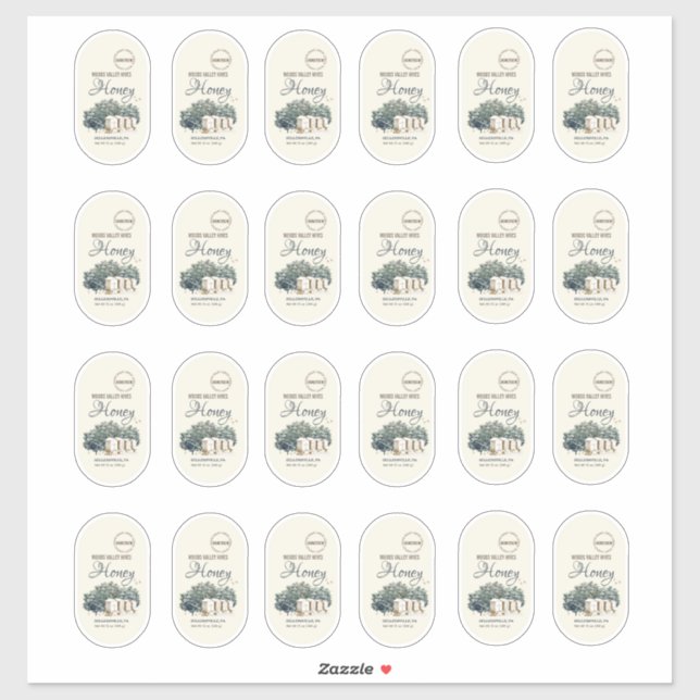 Personalizado Oval Pegatina 12oz Honey Cylinder Ho (Hoja)