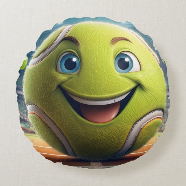 Personalizado Pabellón de tenis Almohada redonda - (Anverso)