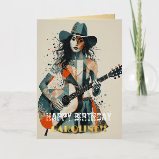 Personalizado País Chica Arte Guitarista Inspirado