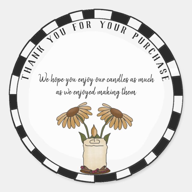 Personalizado País Velas Negocios Gracias Pegatina (Anverso)