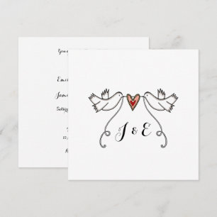 Personalizado palomas blancas adoran la invitación