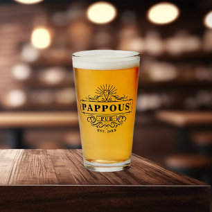 Personalizado Pappous' Año Pub Vidrio establecido