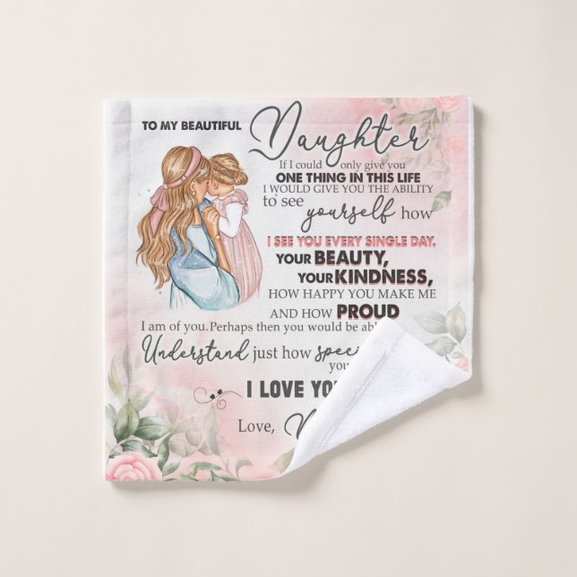 Personalizado Para Mi Hermosa Mapa De Hija (Toallita)