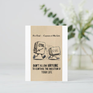 Personalizado para papá capitán de su postal de vi