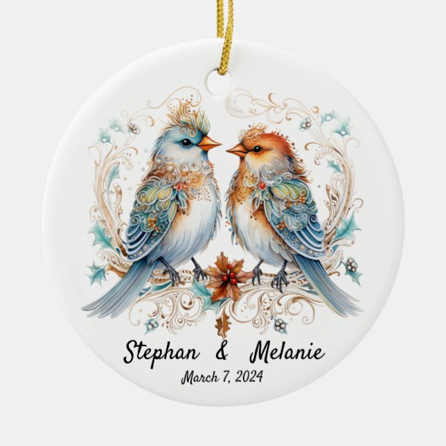 Personalizado Pareja Boda Ornamento (Frente)