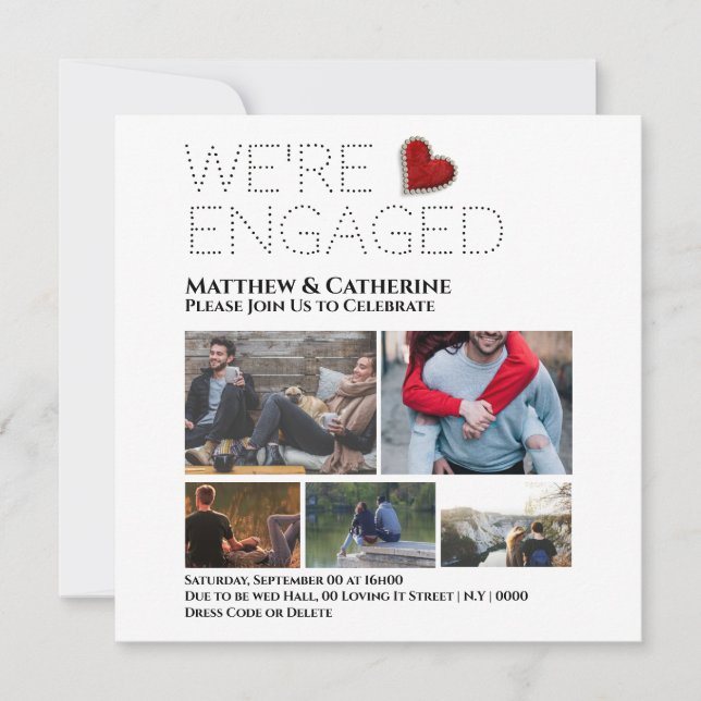 Personalizado pareja compromiso foto collage coraz (Anverso)