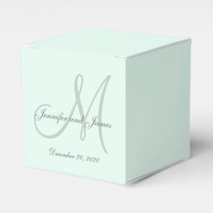 Personalizado Pastel Mint Coloreado Monograma Caja