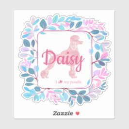 Personalizado Pastel Pink Poodle Pegatina de silue