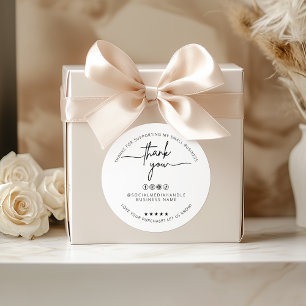 Personalizado Pegatina Blanco Gracias Etiqueta Emp