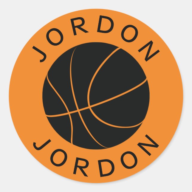 Personalizado Pegatina de baloncesto con nombre y  (Anverso)