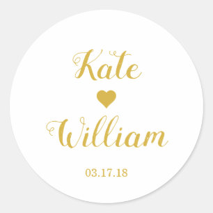 Personalizado Pegatina de Favor de la Boda de Oro