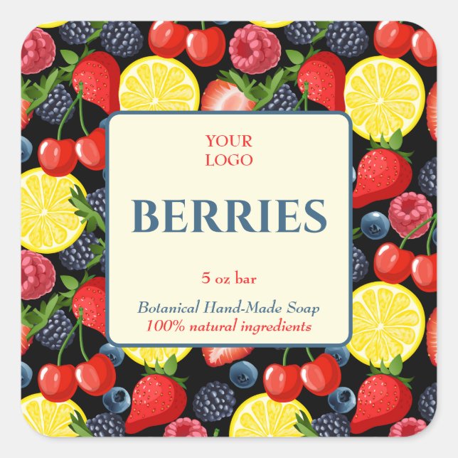 Personalizado Pegatina de negocios para jabón hech (Anverso)