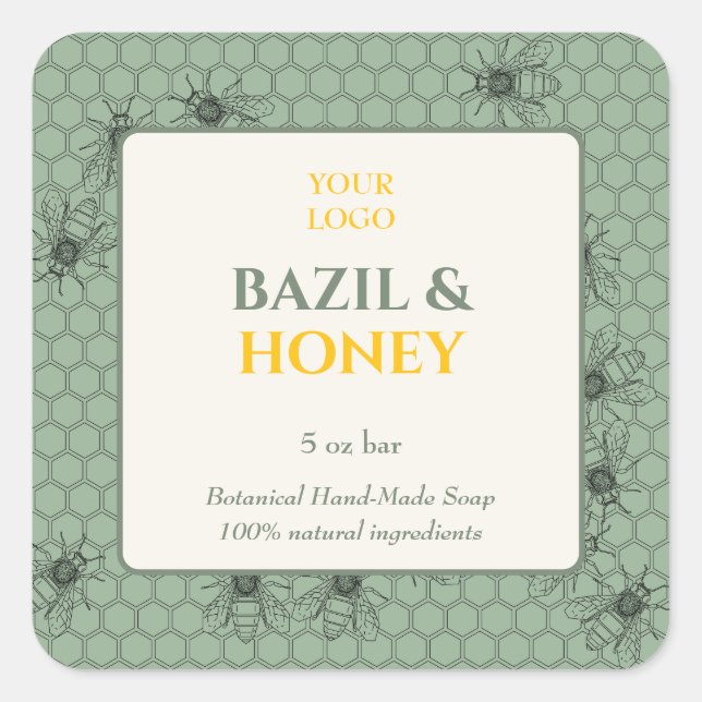 Personalizado Pegatina de negocios para jabón hech (Anverso)