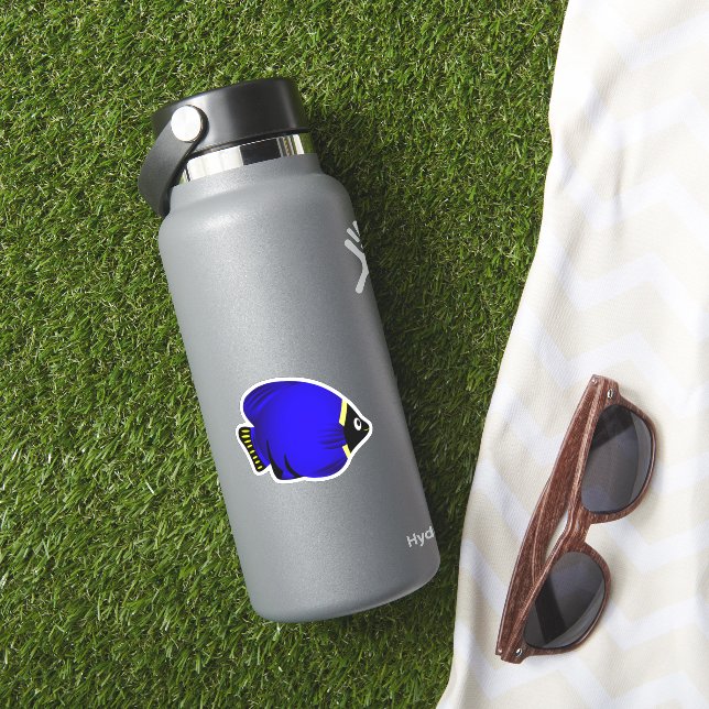 Personalizado Pegatina de peces amarillo azul (HydroFlask Insitu)