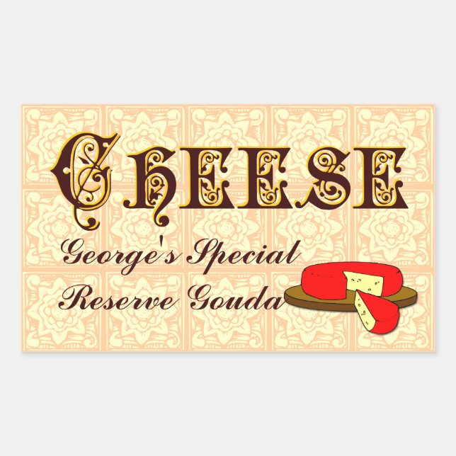 Personalizado Pegatina de queso casero (Anverso)