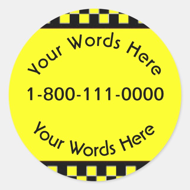 Personalizado Pegatina de Taxi Company (Anverso)