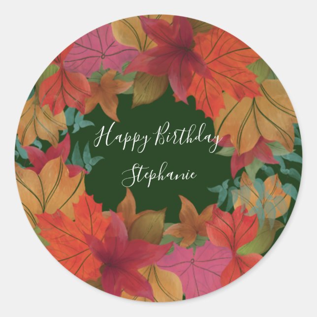 Personalizado pegatina Feliz Cumpleaños (Anverso)