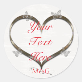 Personalizado Pegatina Monograma de la mariposa de