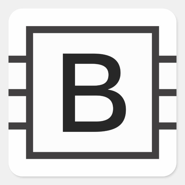 Personalizado pegatina monogramado inicial (Anverso)