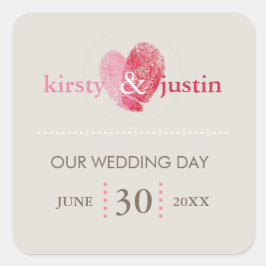 PERSONALIZADO PEGATINA SEAL corazón de la huella d