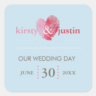 PERSONALIZADO PEGATINA SEAL corazón de la huella d