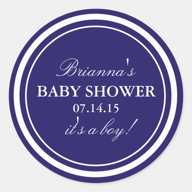 Personalizado | Pegatinas de Baby Shower de la Mar (Anverso)