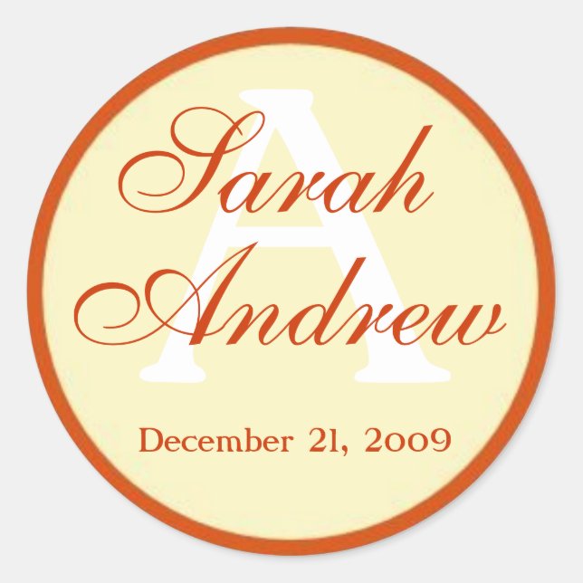 Personalizado Pegatinas de bodas elegantes (Anverso)