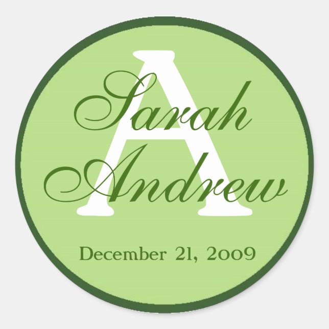 Personalizado Pegatinas de bodas elegantes 4 (Anverso)