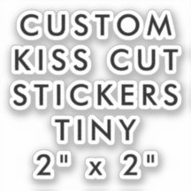 Personalizado PEGATINAS de KISS CUT 2"x2" TINTO