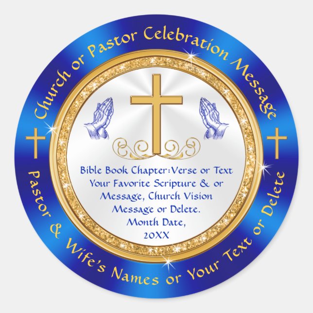 Personalizado, Pegatinas de la Iglesia, favores, s (Anverso)