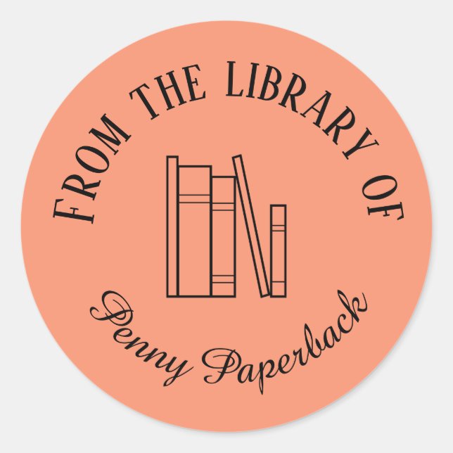 Personalizado Pegatinas de la placa de librería Tu (Anverso)