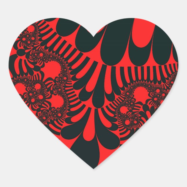 Personalizado Pegatinas del Corazón Negro Rojo (Anverso)