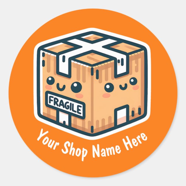 Personalizado Pegatinas frágiles para pequeñas emp (Anverso)